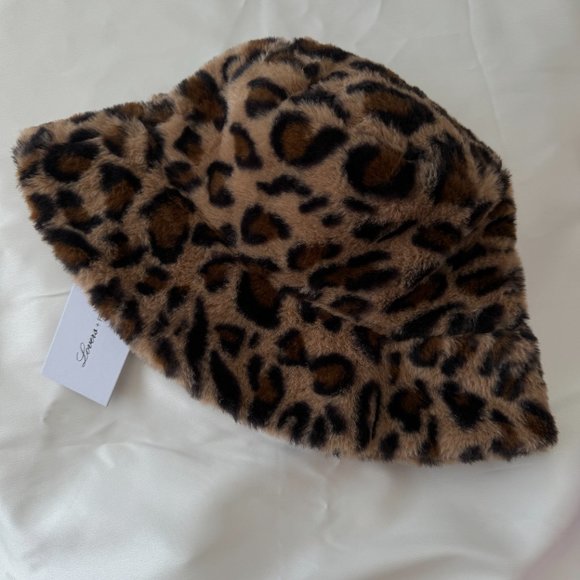 Anaya Leopard Print Bucket Faux Fur Hat - Picture 3 of 4